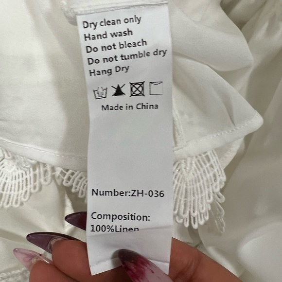 LEGALLY RED LAWN DRESS WITH RUFFLE AND LACE INSERT DETAIL - Picture 5 of 10